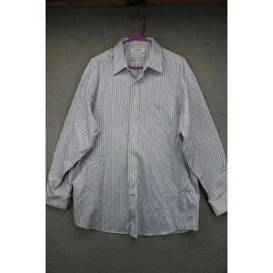 Cremieux Men's 100% Pima Cotton Long Sleeve Button Down Shirt-17/34-No Iron